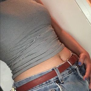 Stripped Stretchy Crop Top